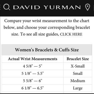 David Yurman Ring Size Chart